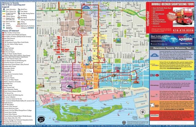 Karte der Sehenswürdigkeiten von Toronto