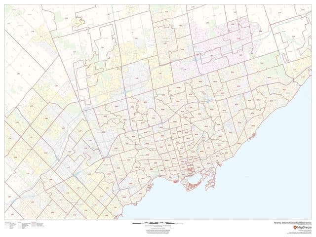 Karte der Postleitzahlen von Toronto
