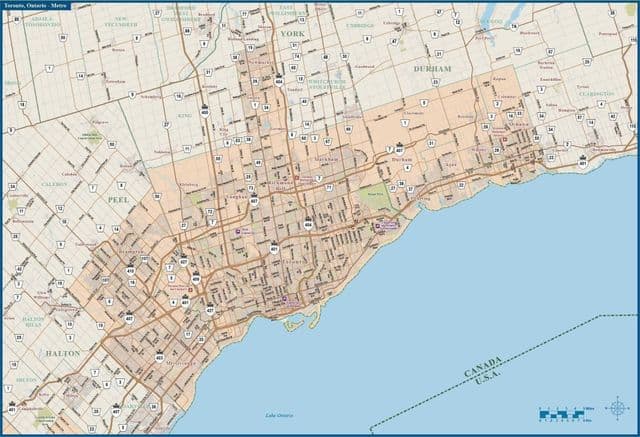 Straßenkarte von Toronto