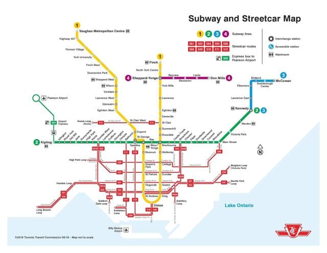 Karte der U-Bahn-Station Toronto