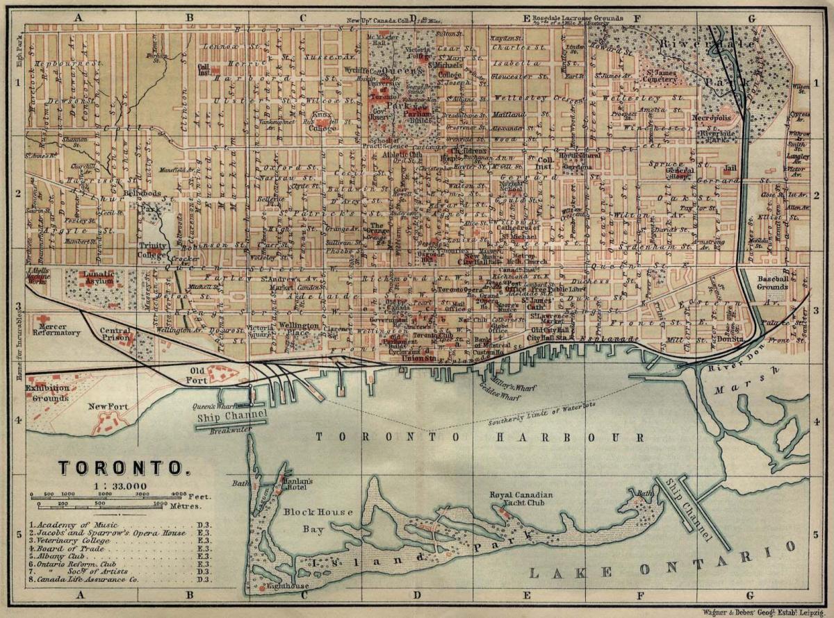 Historische Karte von Toronto