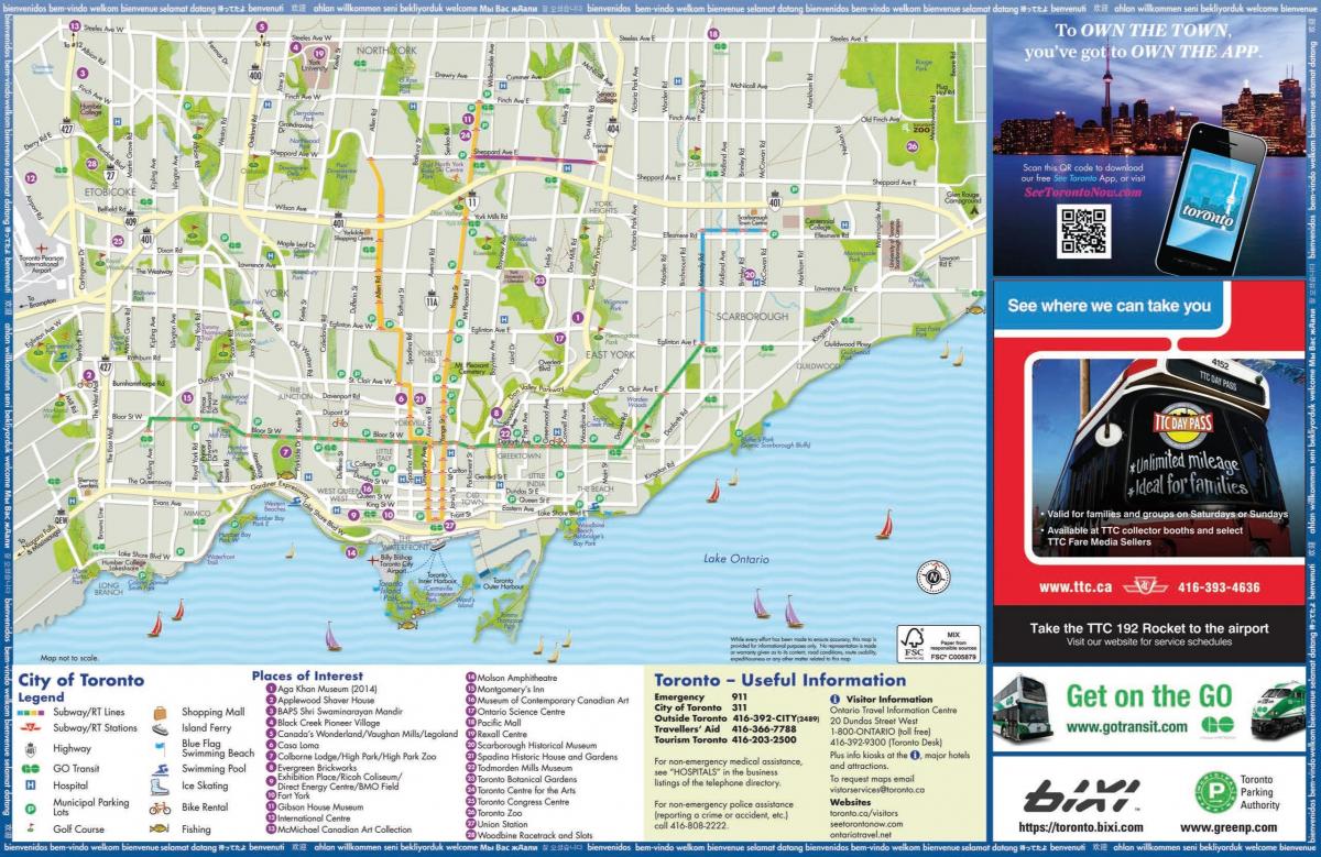 Toronto Besichtigungskarte