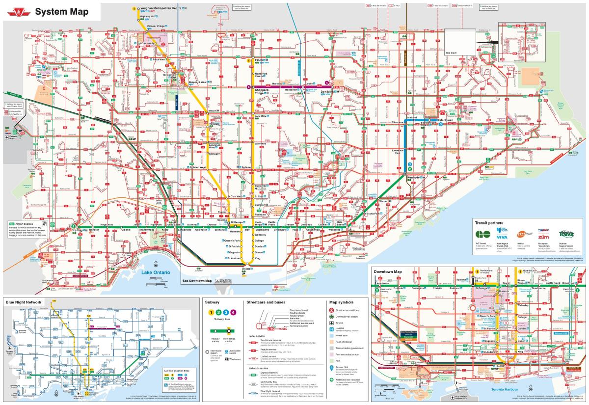 Transportkarte von Toronto