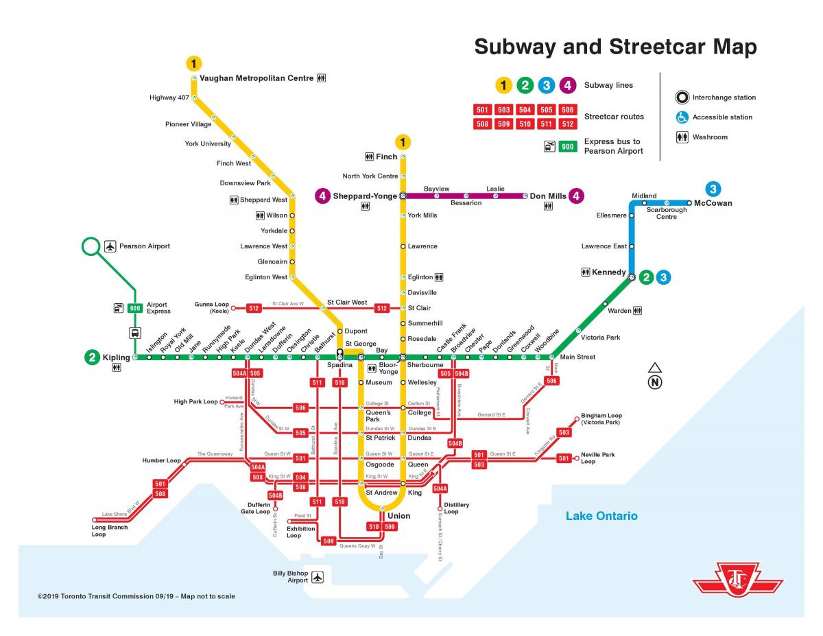 Karte der U-Bahn-Station Toronto