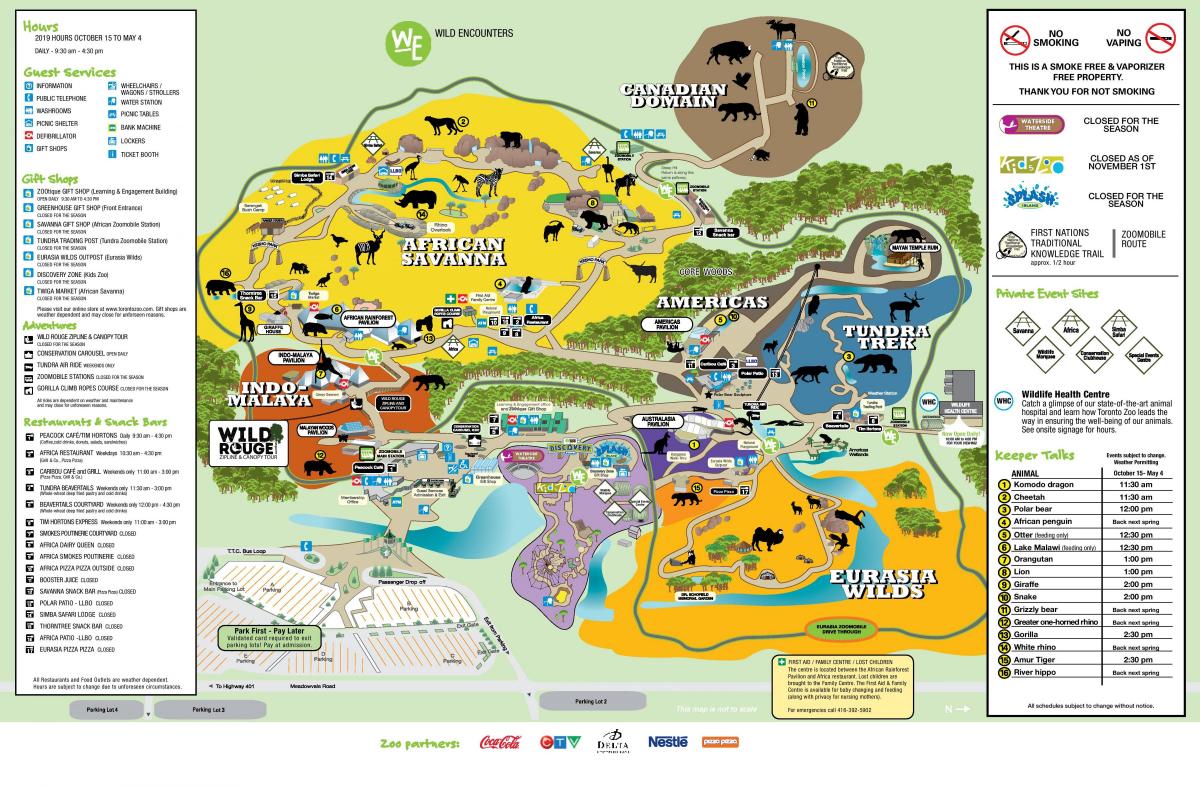 Karte des Zooparks von Toronto
